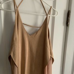 Faux suede strapped top